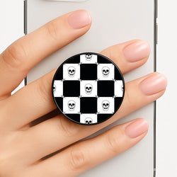 Checkered Skulls Pattern Phone Grip