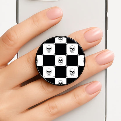 Checkered Skulls Pattern Phone Grip