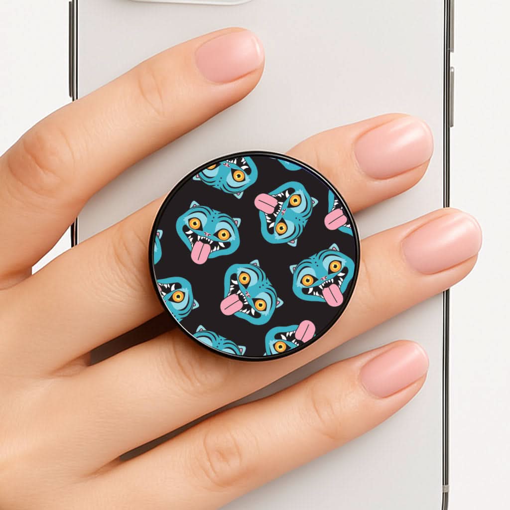 Demon Cat Pattern Phone Grip