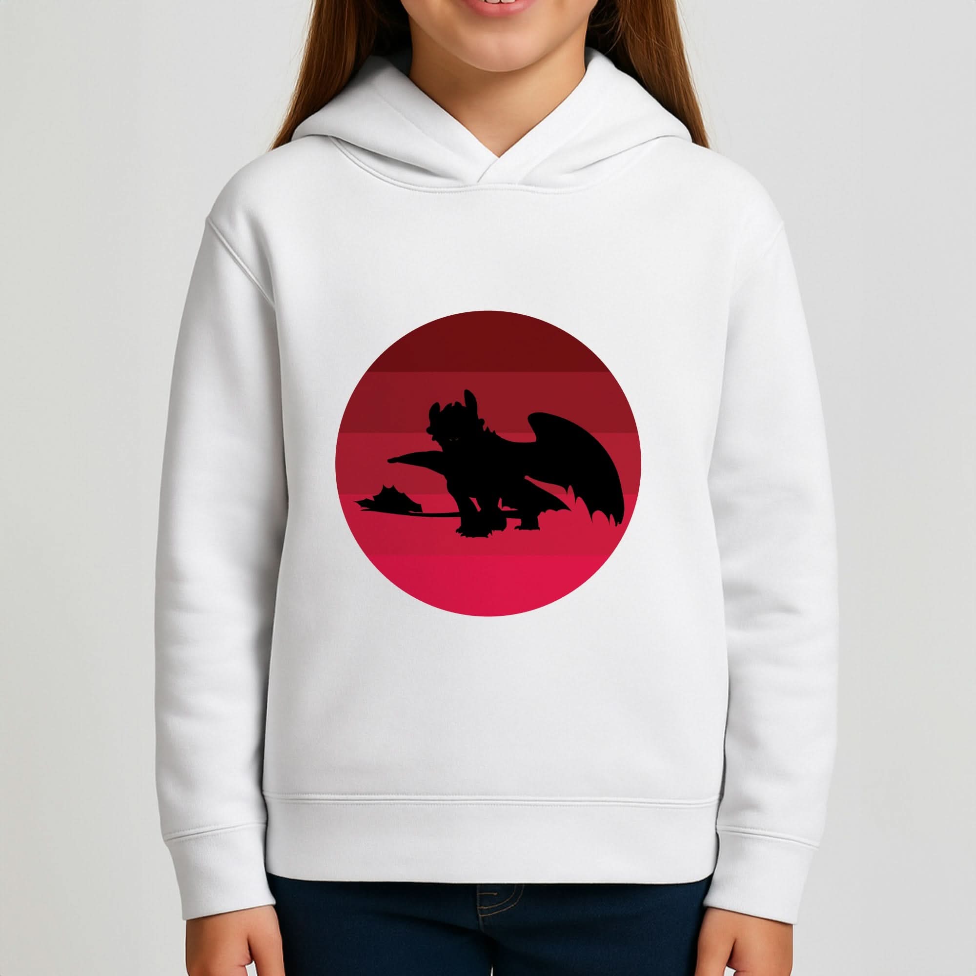 Red Sunset Dragon Girls Hoodie