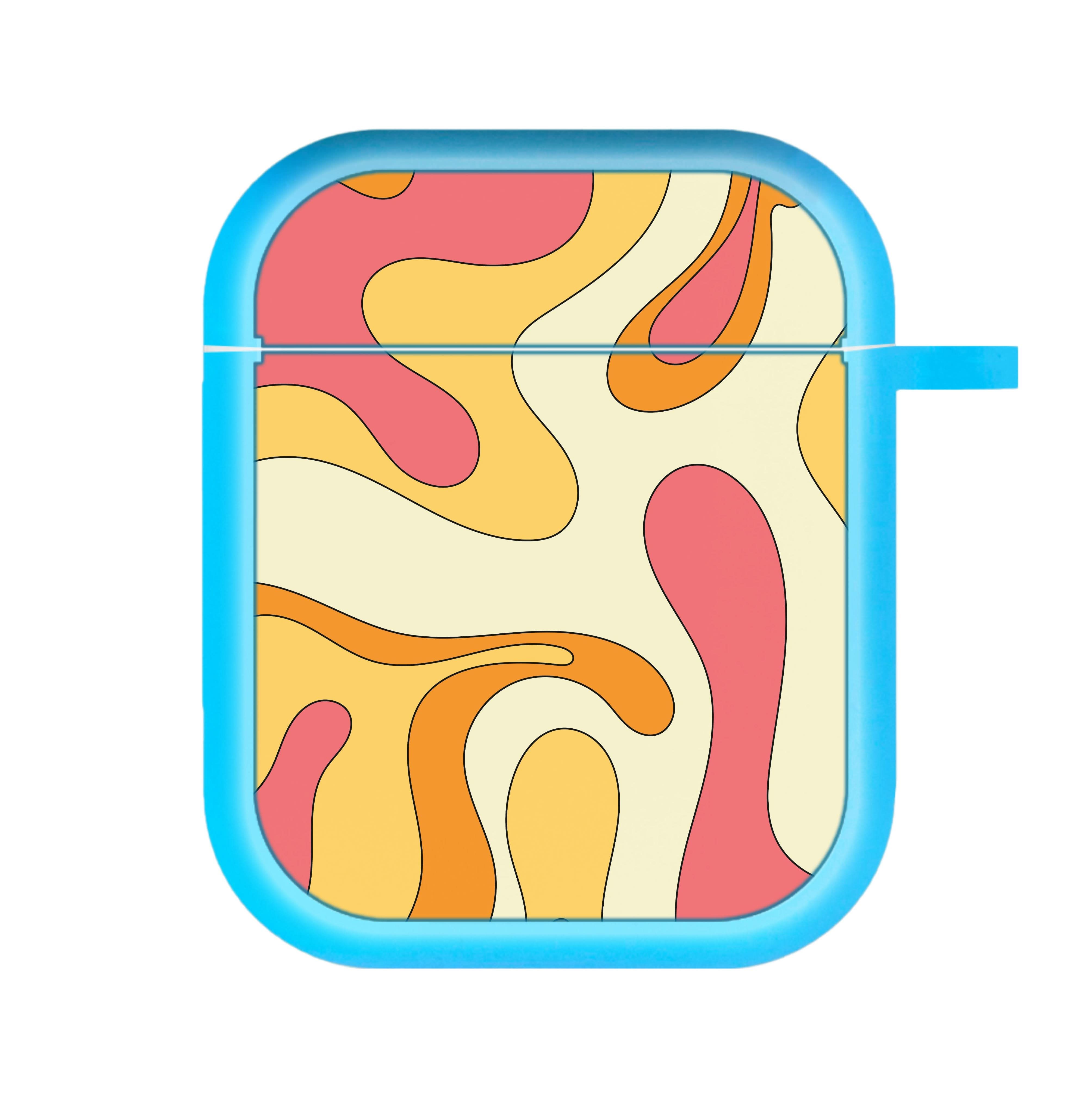 Pastel Waves Abstract Pattern AirPods Case
