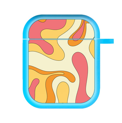 Pastel Waves Abstract Pattern AirPods Case
