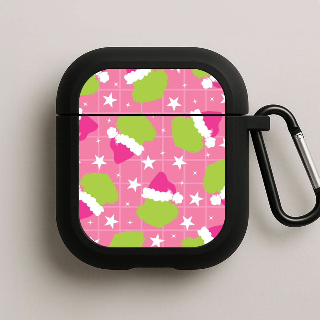 Pink Green Creature Xmas Pattern AirPods Case