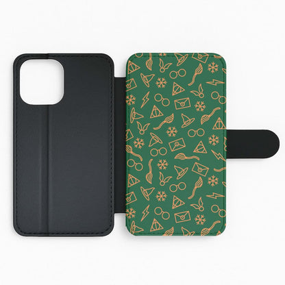 Christmas Wizard Icons Pattern Flip Phone Case