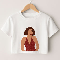 Red Sparkly Dress Crop Top