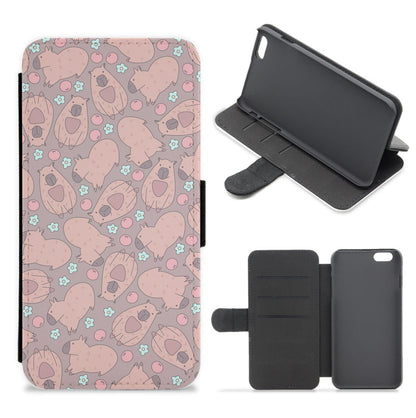 Capybara - Animal Patterns Flip / Wallet Phone Case