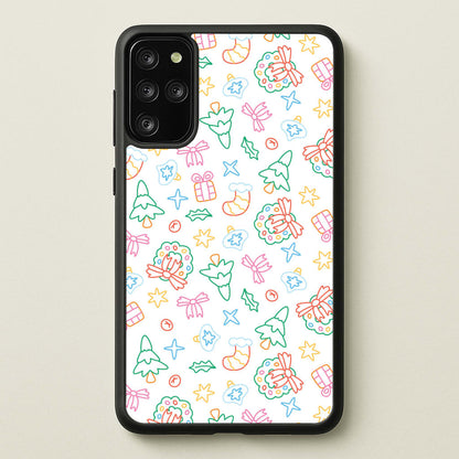 Neon Christmas Icons Pattern II Galaxy S20 Plus Case