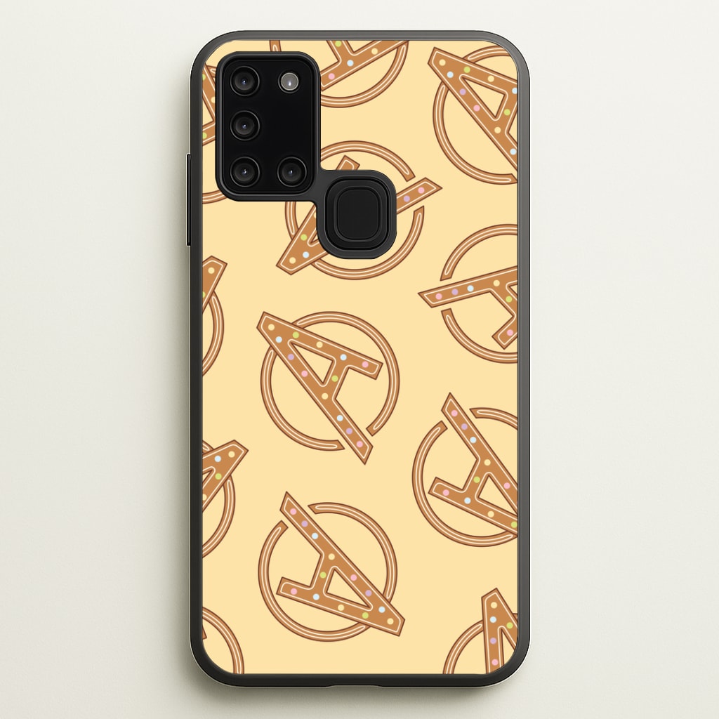 Superhero Team Gingerbread Pattern Galaxy A21s Case