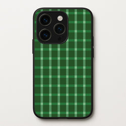 Dark Green Tartan Christmas Pattern iPhone 15 Pro Case
