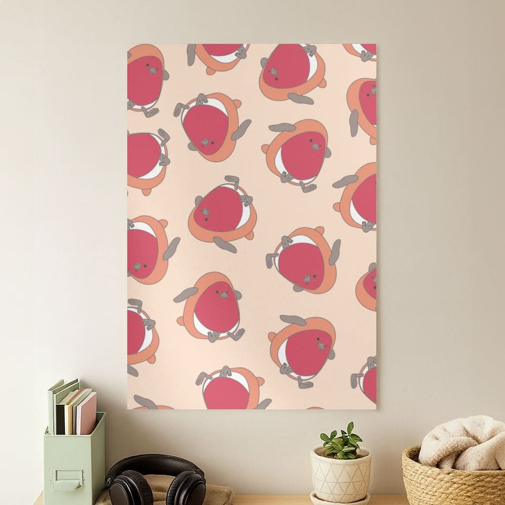 Christmas Robin Plush Pattern Poster