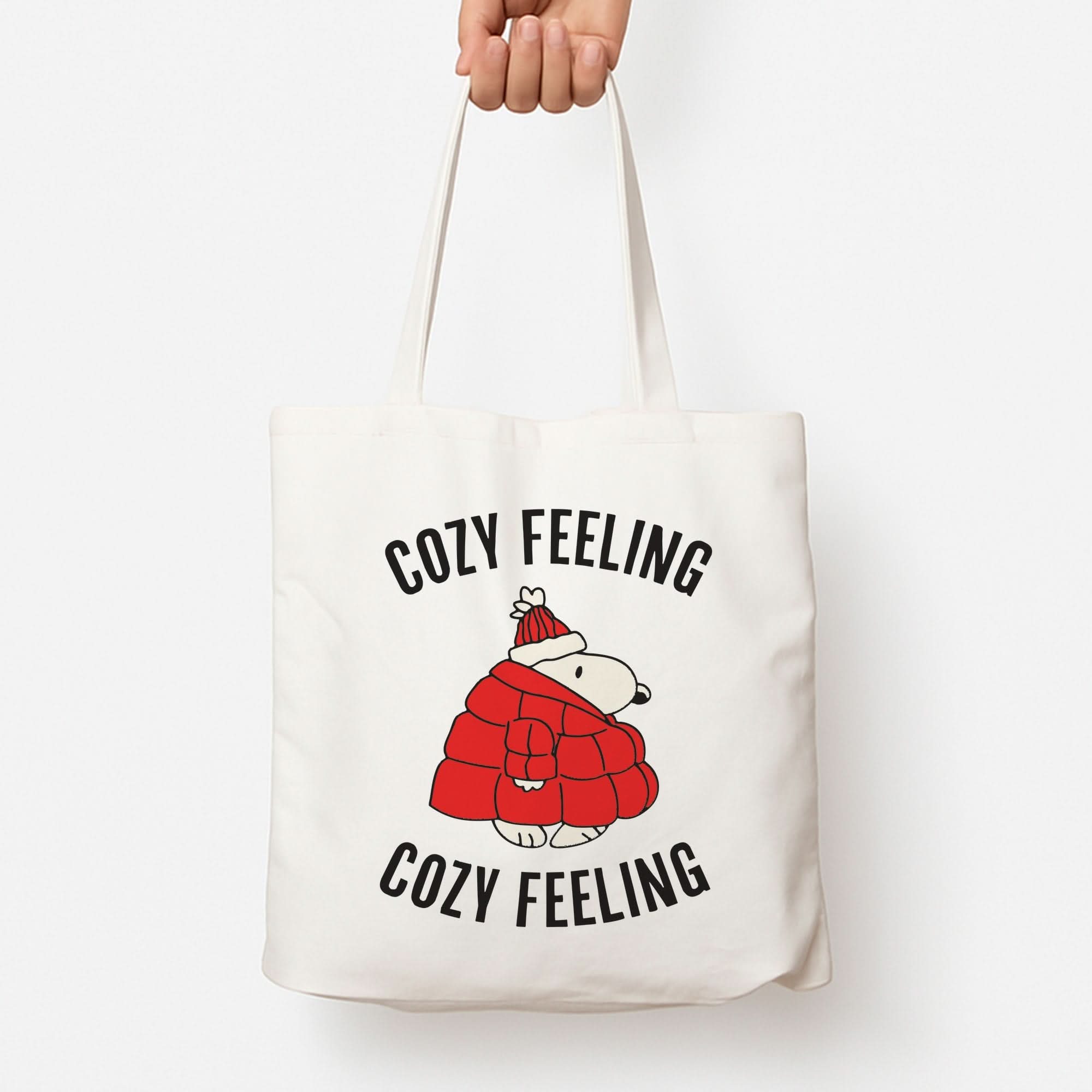 Cozy Feeling Cartoon Beagle Puffer Jacket Tote Bag