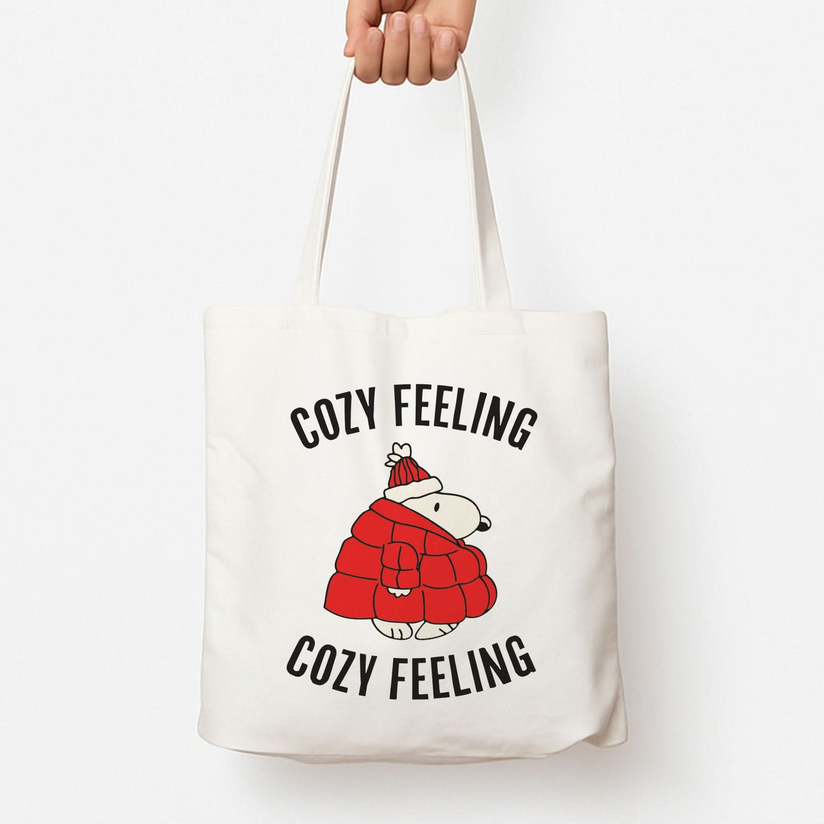 Cozy Feeling Cartoon Beagle Puffer Jacket Tote Bag