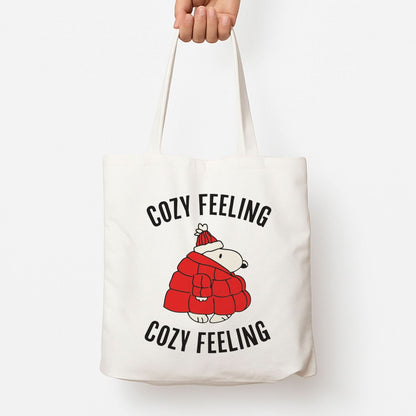 Cozy Feeling Cartoon Beagle Puffer Jacket Tote Bag