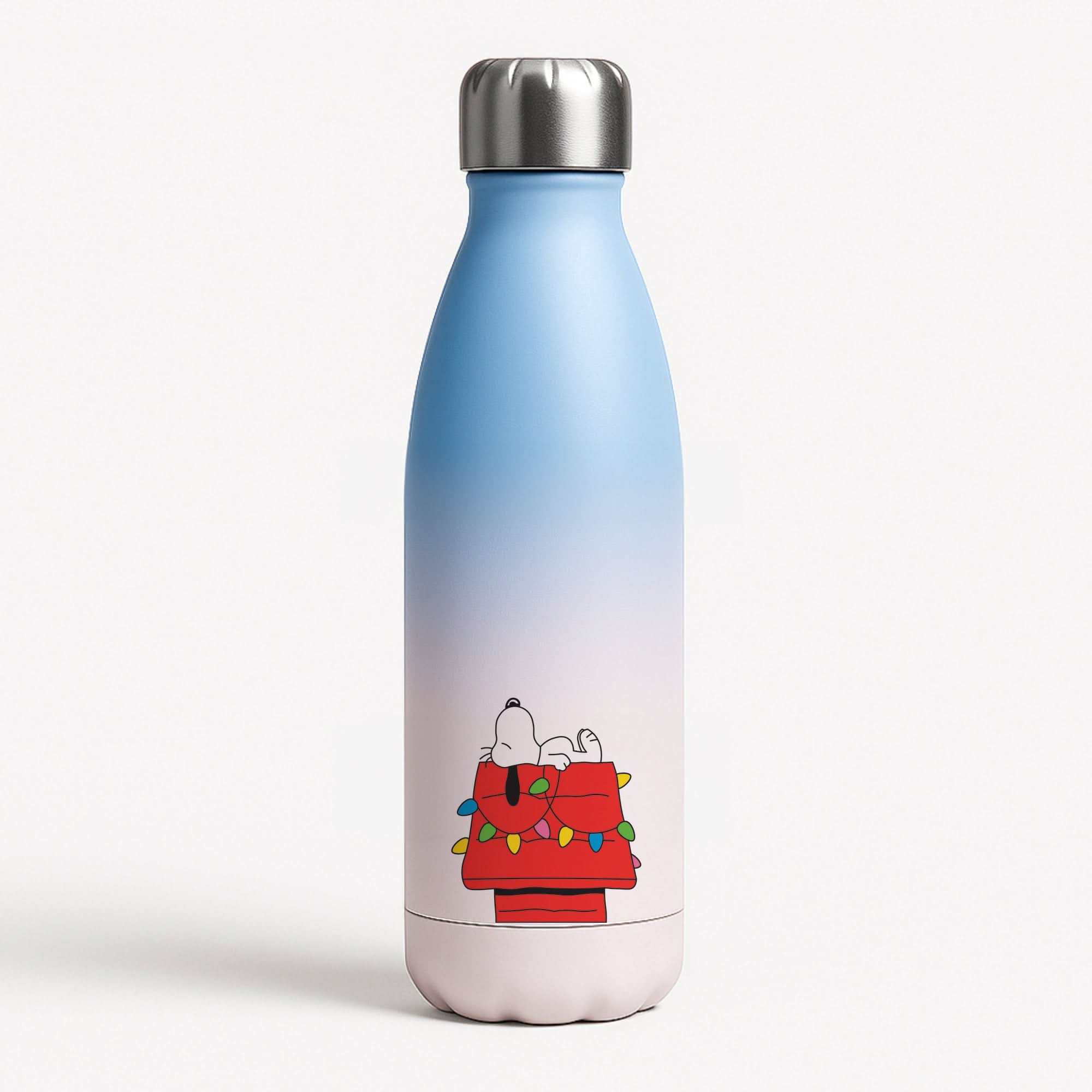 Cartoon Beagle Fairylights Blue Water Bottle