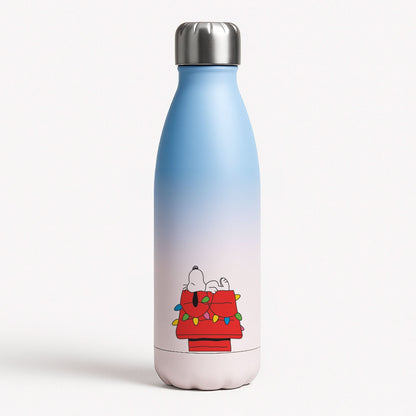Cartoon Beagle Fairylights Blue Water Bottle
