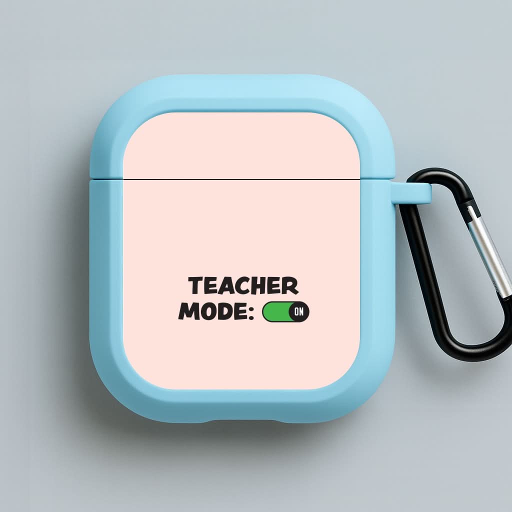 Teacher Mode On Blue AirPods Case