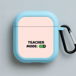 Teacher Mode On Blue AirPods Case
