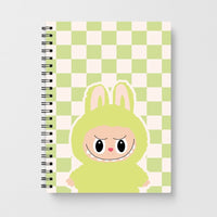 Checkered Cute Green Monster  Notebook