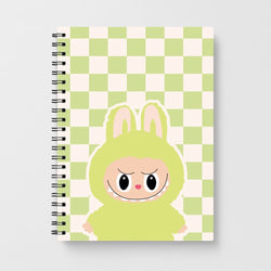 Checkered Cute Green Monster  Notebook