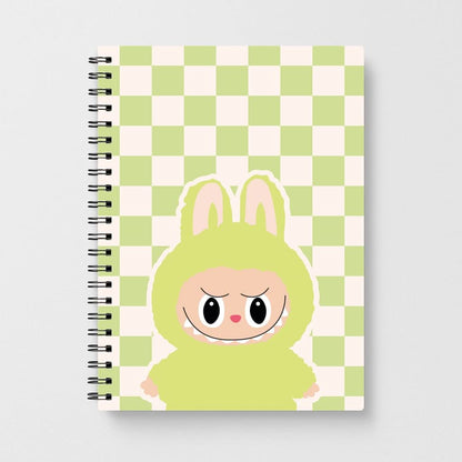 Checkered Cute Green Monster  Notebook