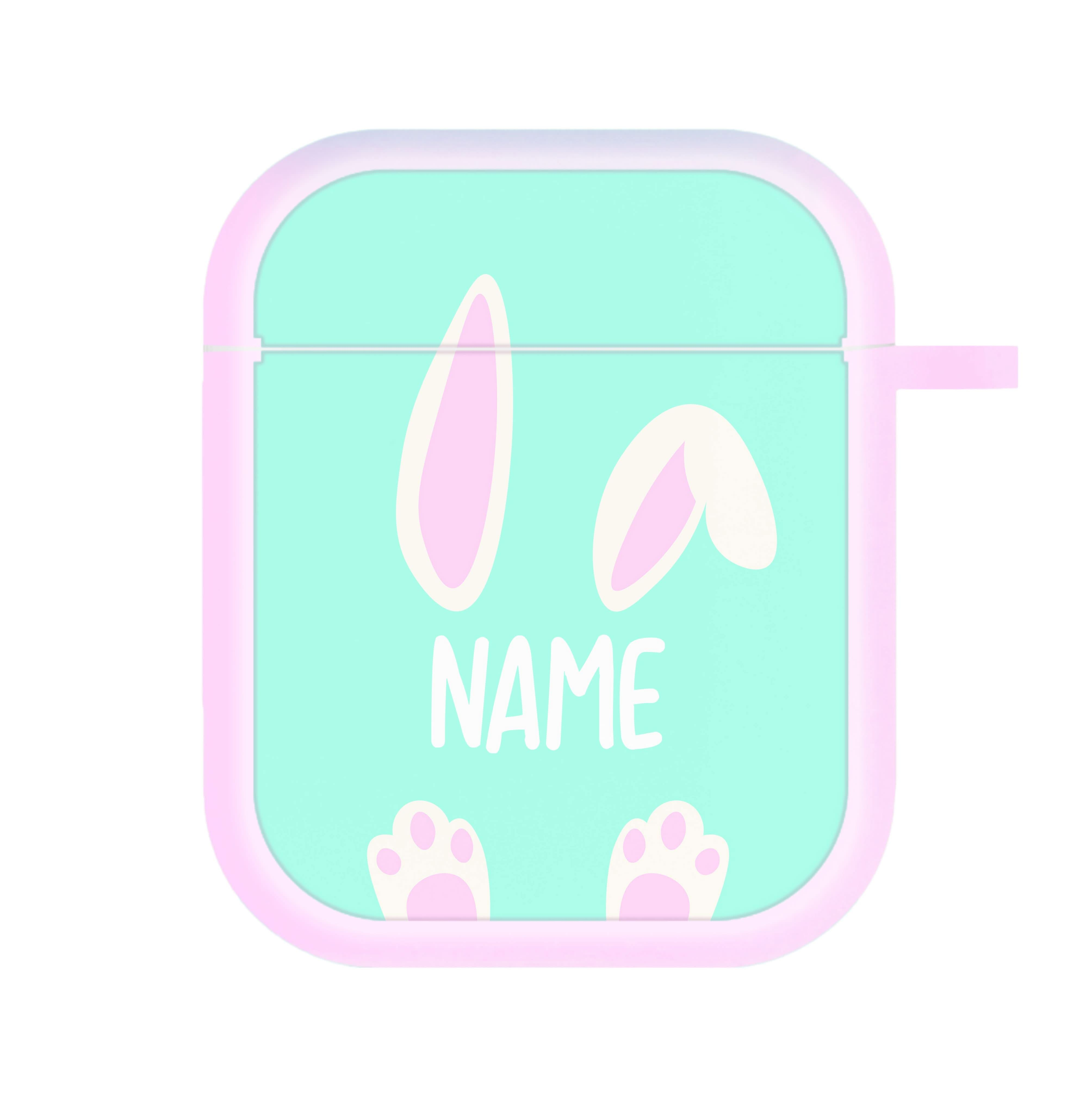 White Bunny Personalised AirPods Case