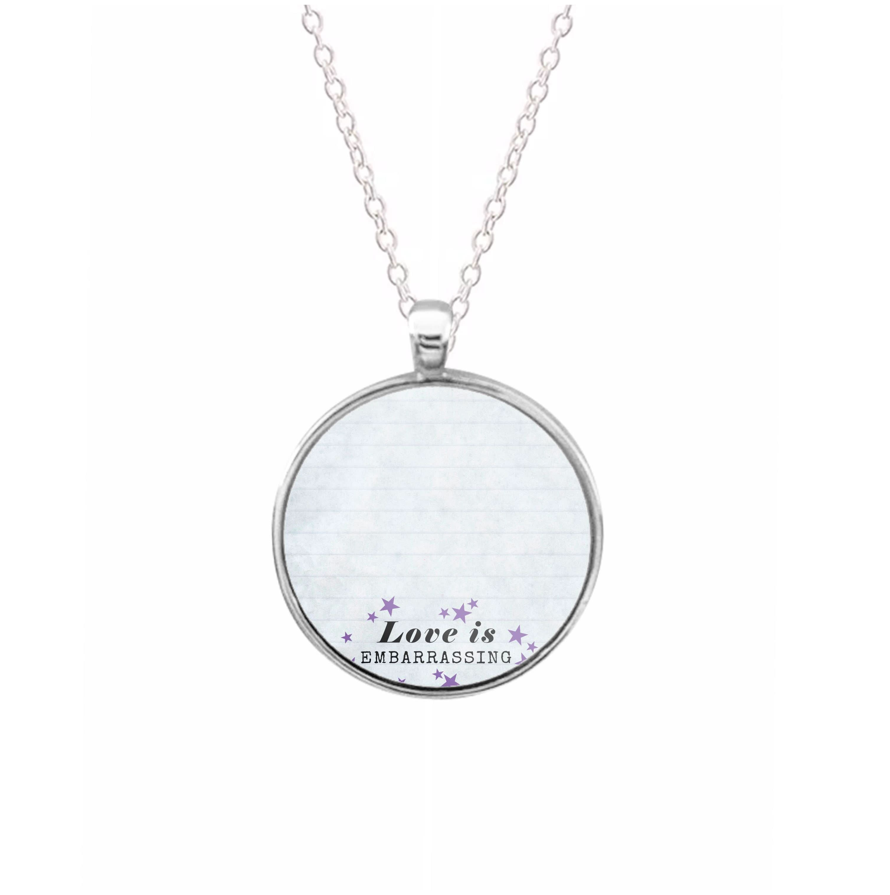 Love Is Embarrassing Note Necklace