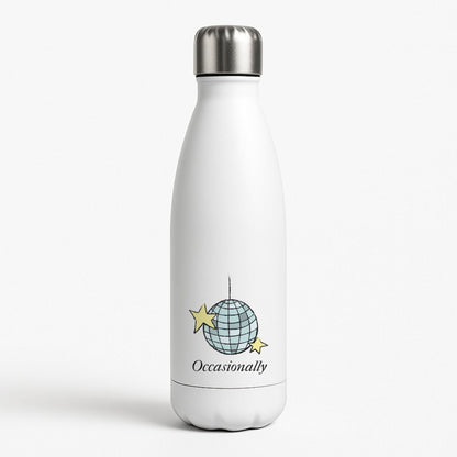 Ocasionally Discoball White Water Bottle