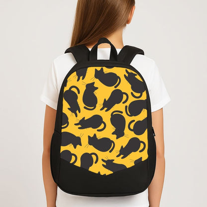Black Cat Silhouettes Pattern School Bag
