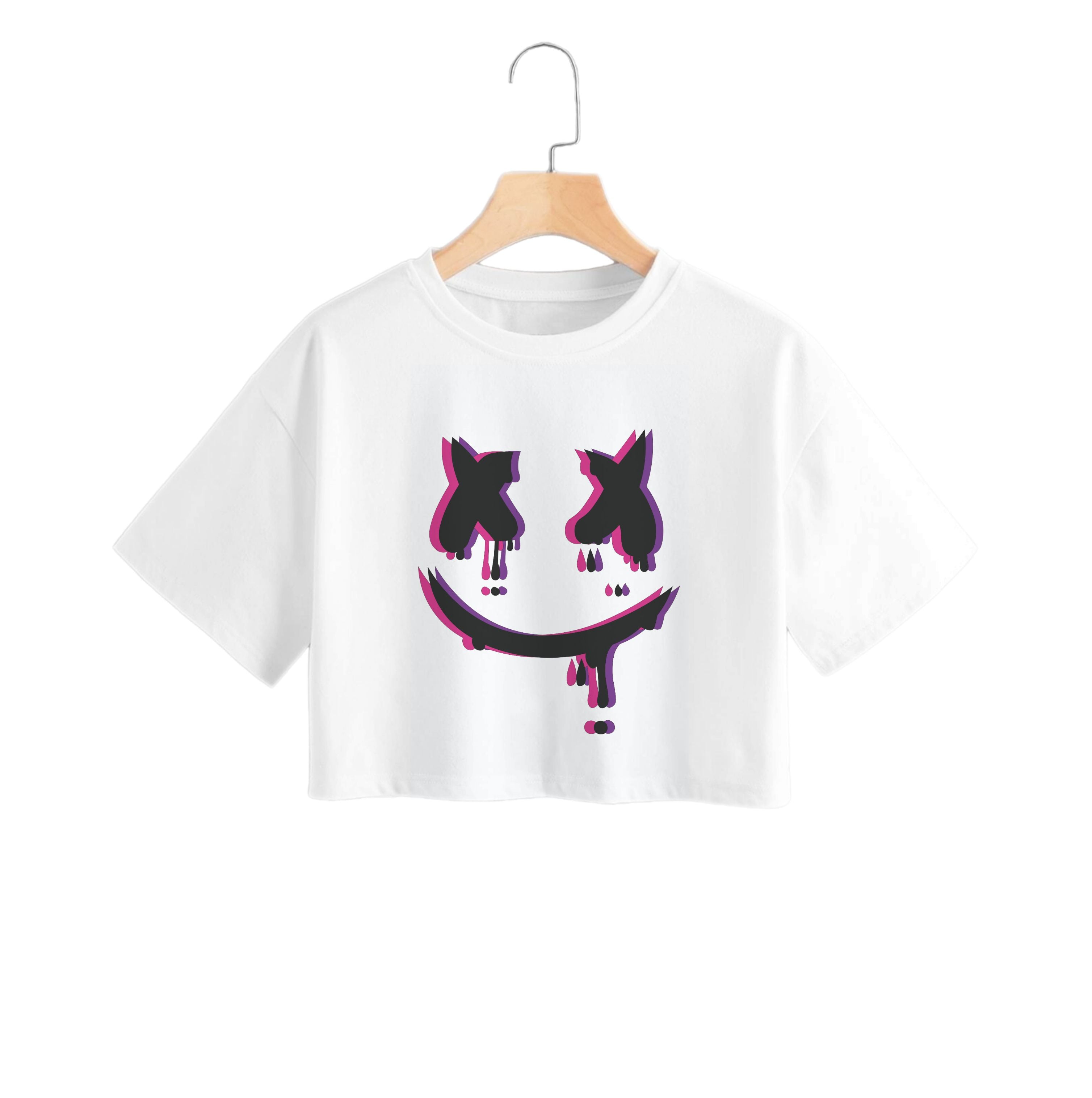 Purple Blur - White Helmet DJ Crop Top