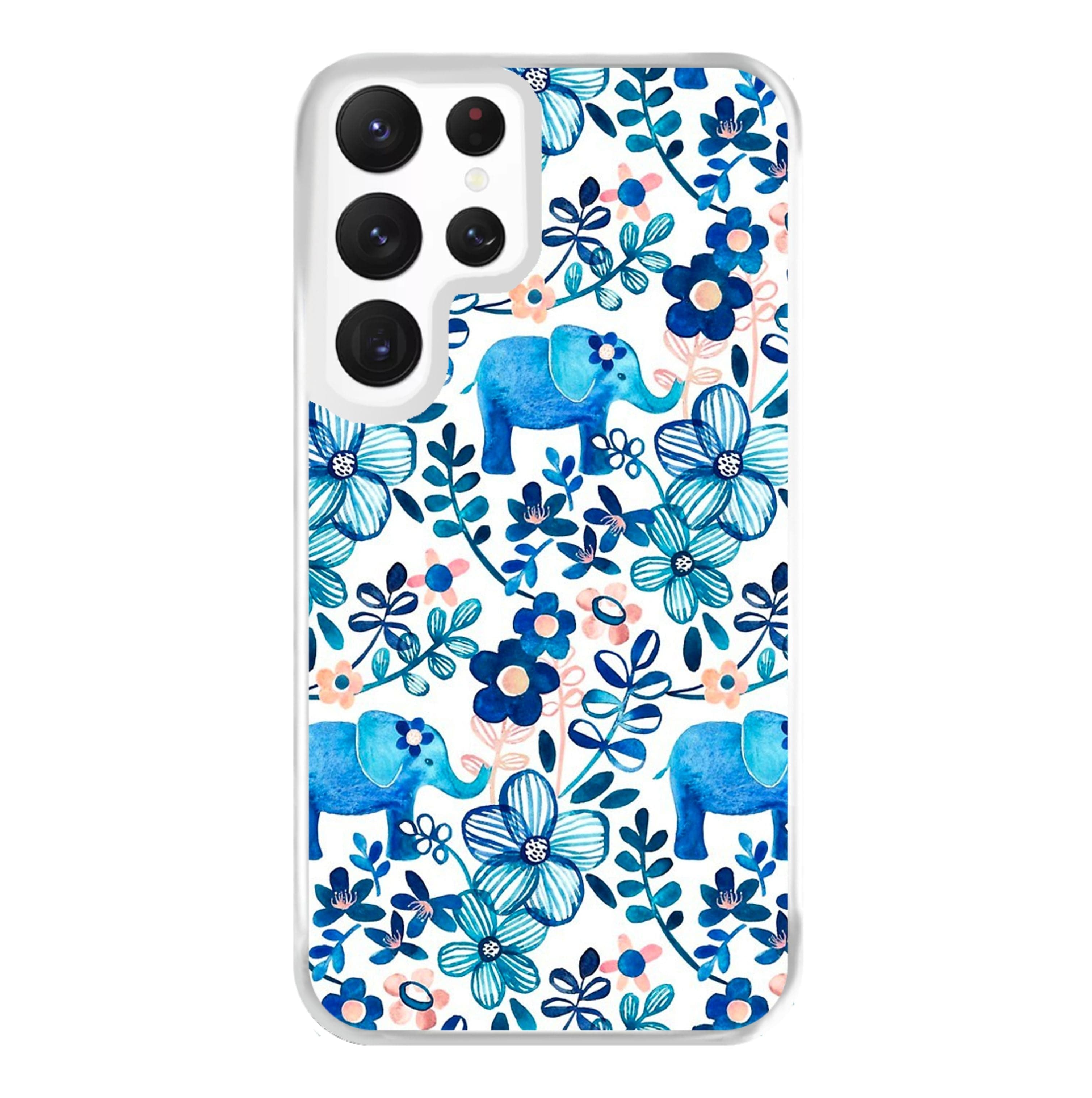 Elephant and Floral Pattern Phone Case