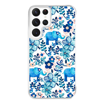 Elephant and Floral Pattern Phone Case