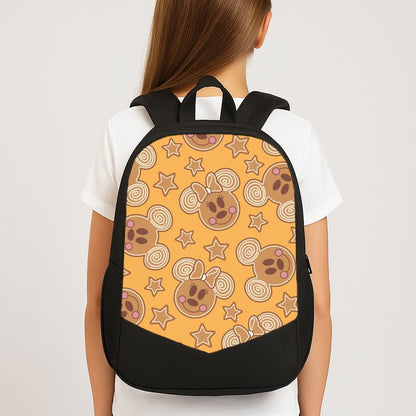 Cartoon Mouse Gingerbread Pattern School Bag