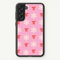 Coquette Bows And Snowflakes Pattern Galaxy S22 Case