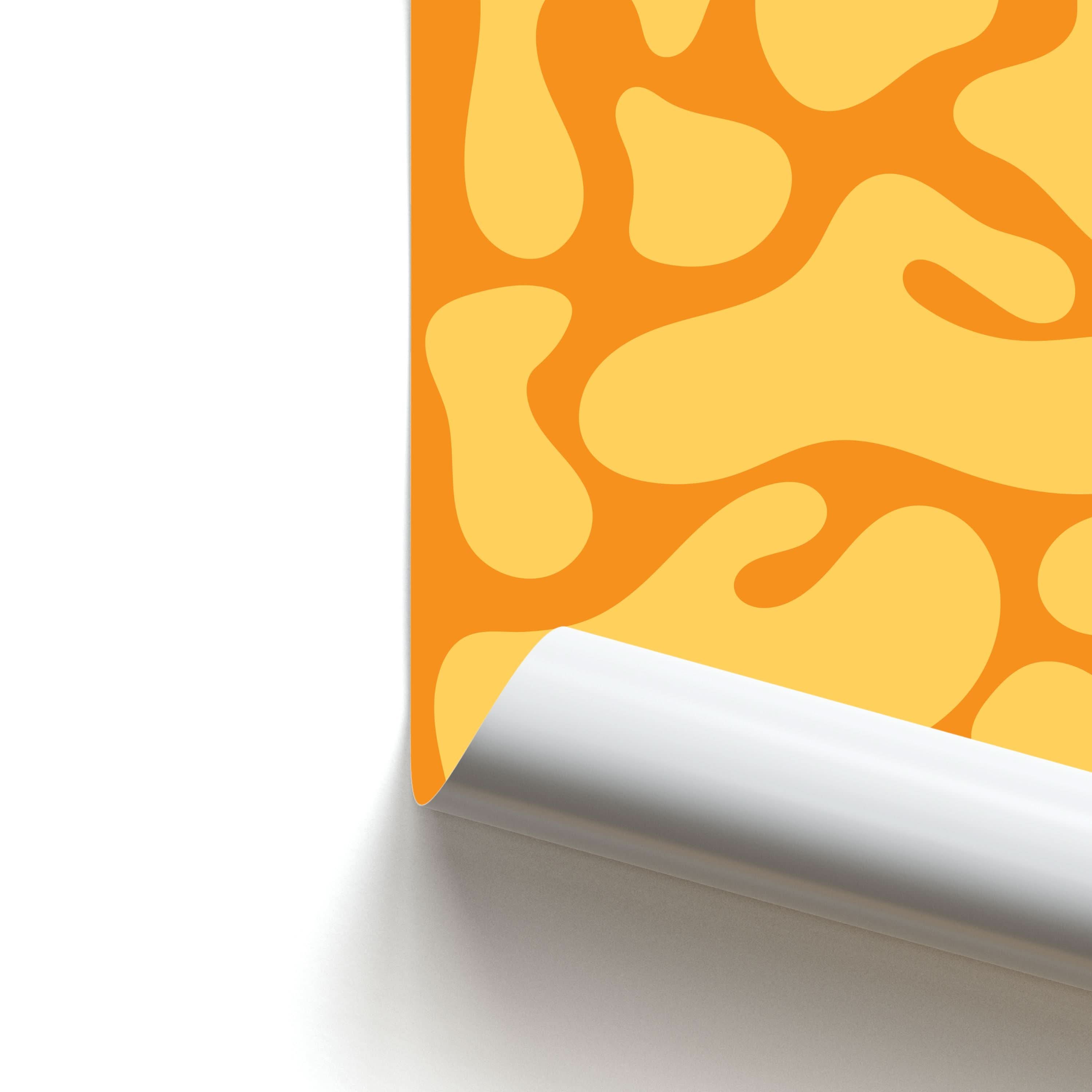 Yellow Blobs Abstract Pattern Poster