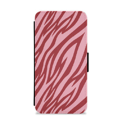 Red And Pink Tiger Print Flip / Wallet Phone Case