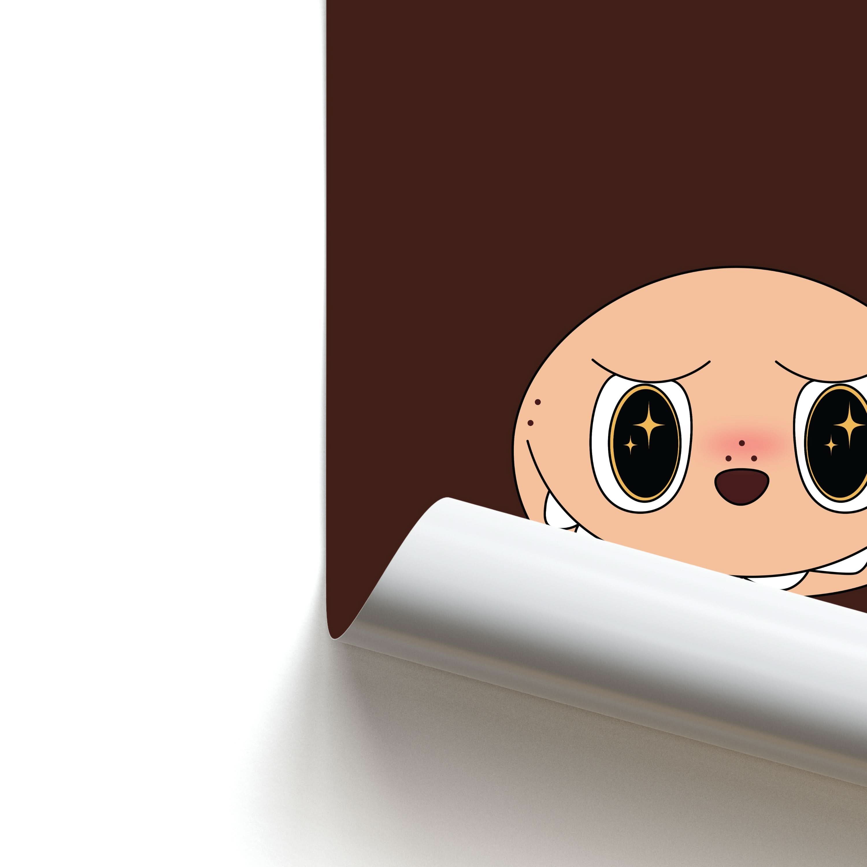 Cute Brown Monster Face Poster
