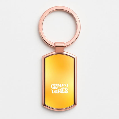 Gemini Vibes Gradient Zodiac Rose Gold Keyring
