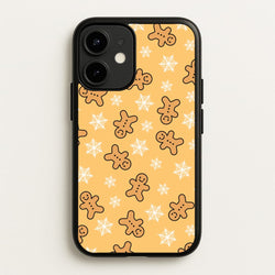 Cute Gingerbread And Snowflakes Pattern iPhone 12 / 12 Pro Case