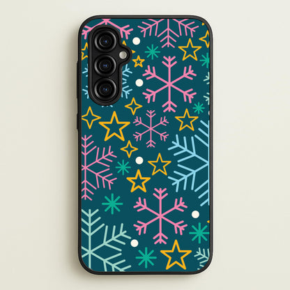 Colourful Christmas Symbols Pattern Galaxy A54 Case