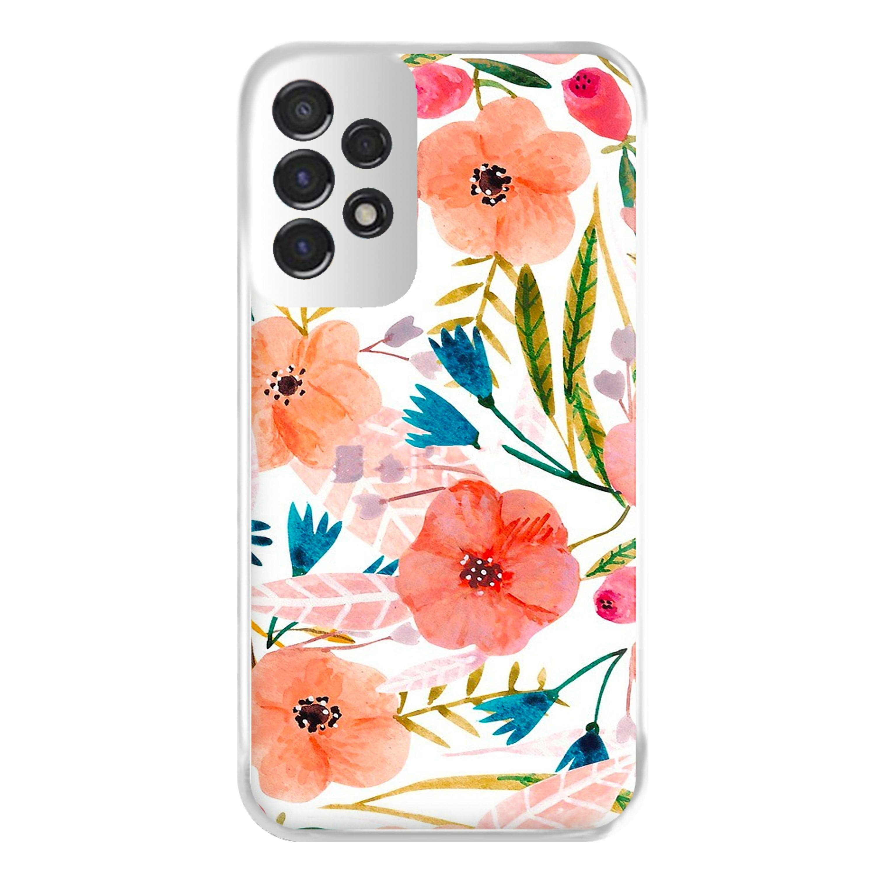 Peach Watercolour Floral Pattern Phone Case