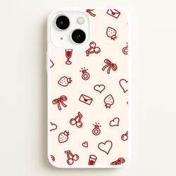 Valentines Doodles iPhone 13 Mini Case