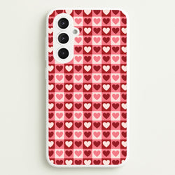 Pink Tartan Love Hearts Pattern Galaxy S23FE Case