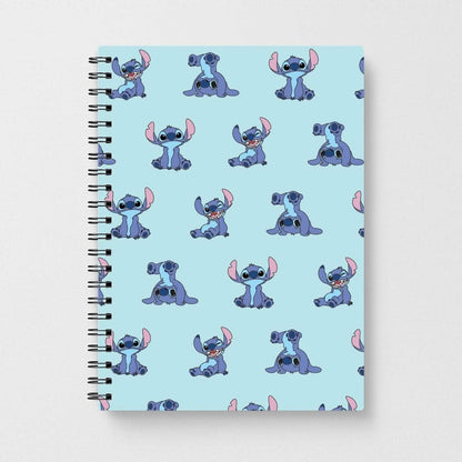 Cute Blue Alien Pose Pattern Notebook