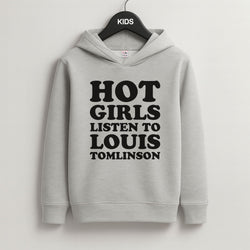 Hot Girls Listen To Louis Grey Kids Hoodie