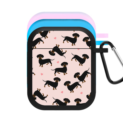 Heart Dachshund - Dog Pattern AirPods Case