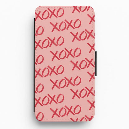 XOXO Pattern Flip / Wallet Phone Case