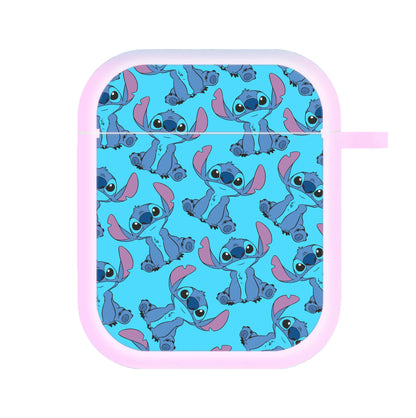 Cute Alien Blue Pattern AirPods Case