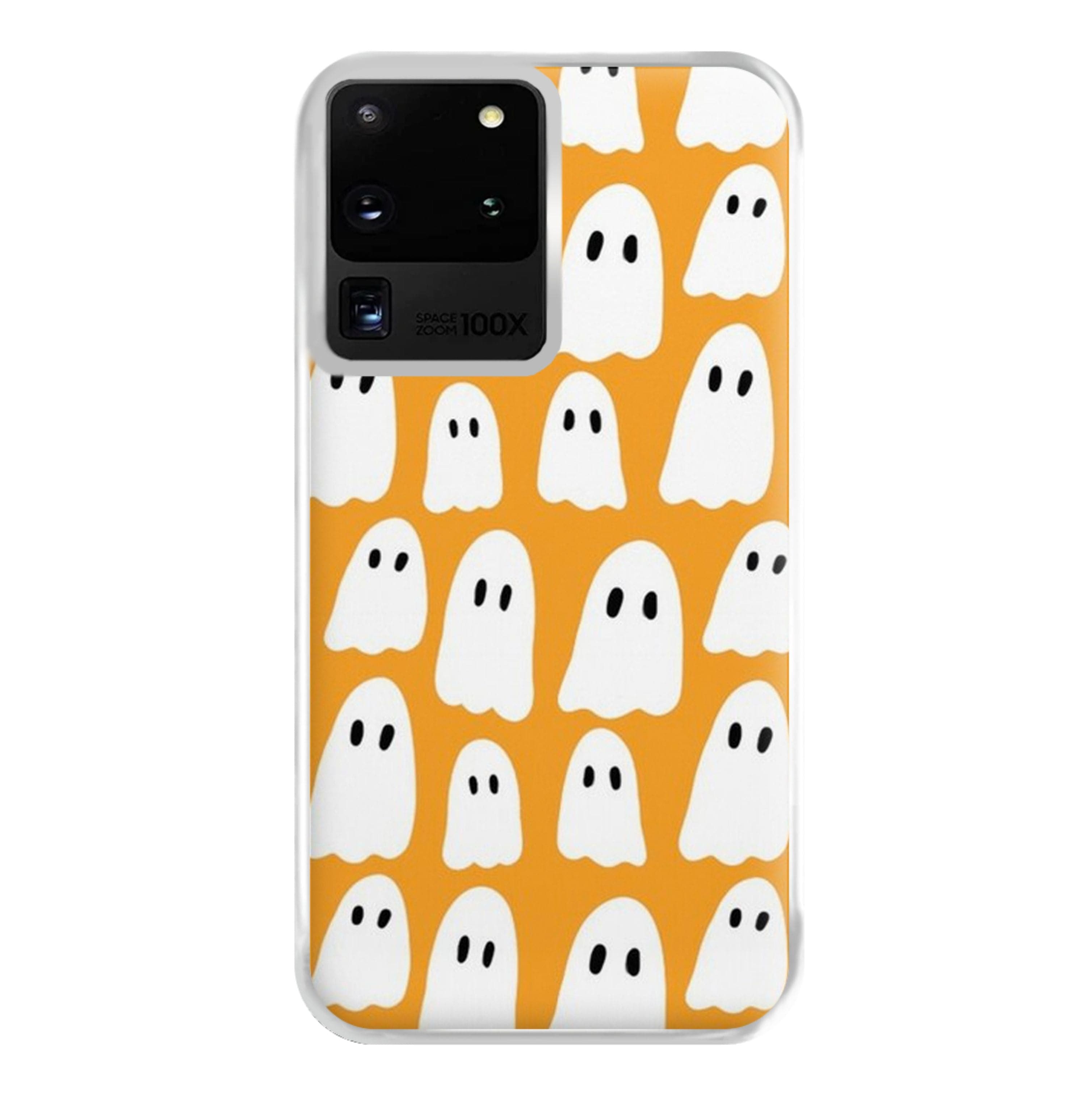 Orange Ghost Halloween Pattern Phone Case