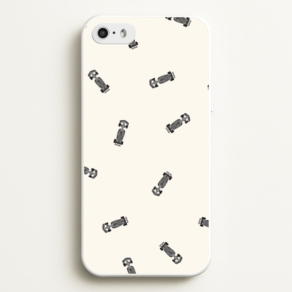Race Cars Pattern Off White iPhone 5 / 5s / SE 2016 Case