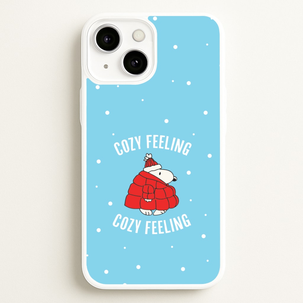 Cozy Feeling Cartoon Beagle Puffer Jacket iPhone 13 Case